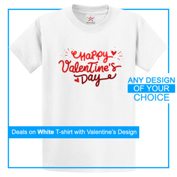 Personalised Valentine's Day White T-Shirt With Your Own Artwork On Front